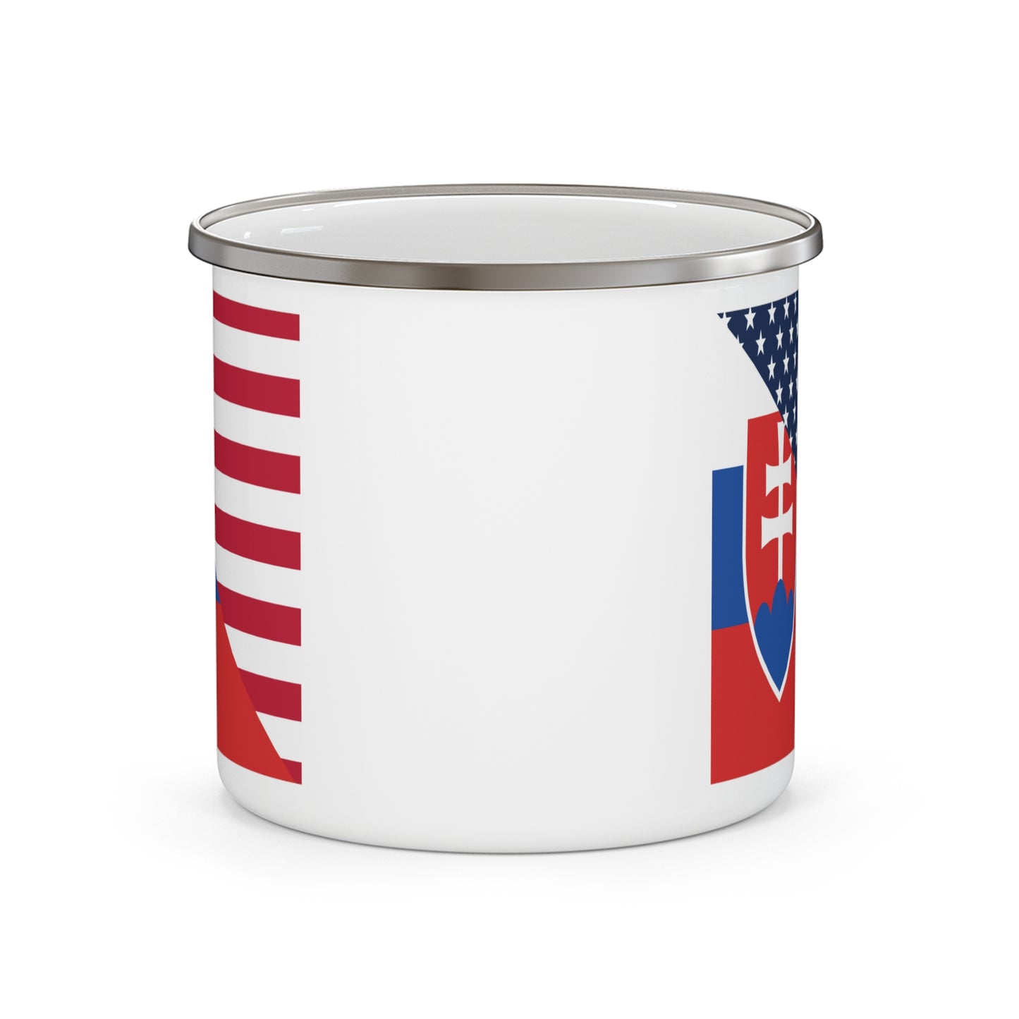 Slovakia American Flag Half Slovakian USA 12oz Enamel Mug