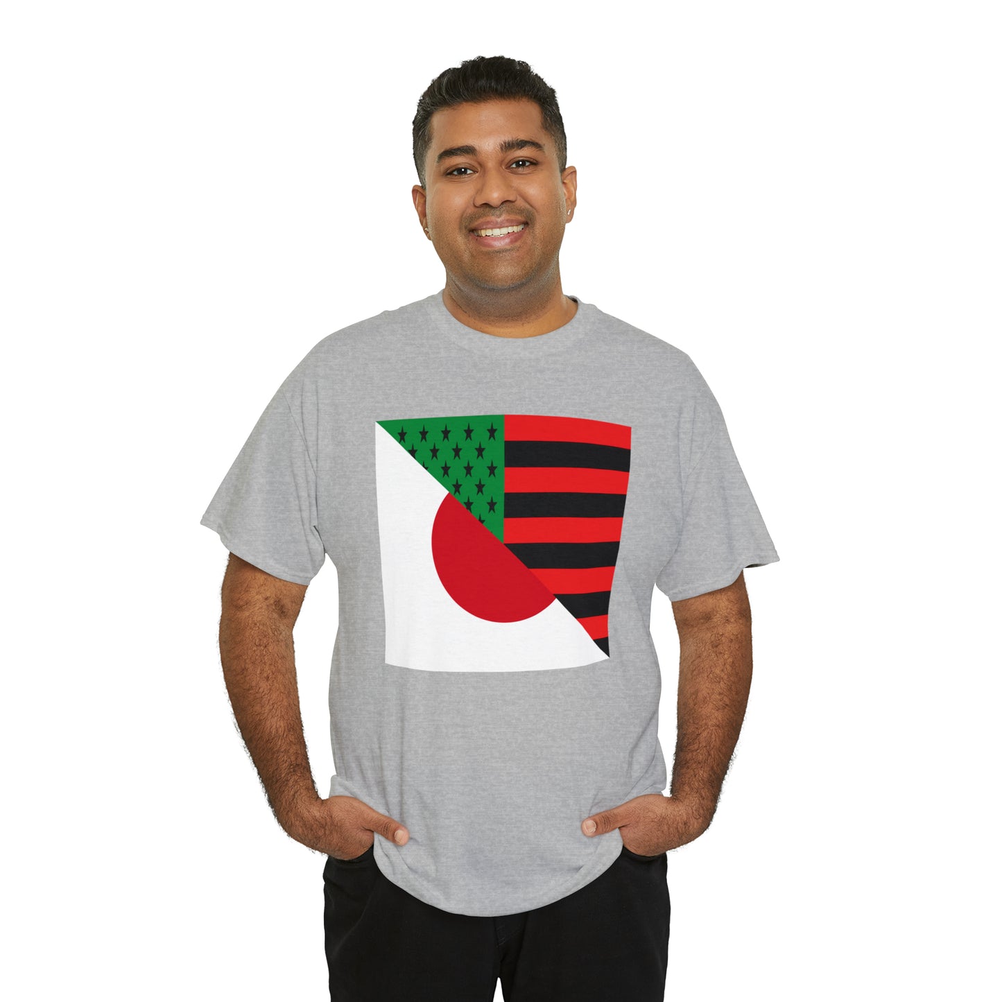 Black Japanese Flag Half African American Japan T-Shirt | Unisex Tee Shirt