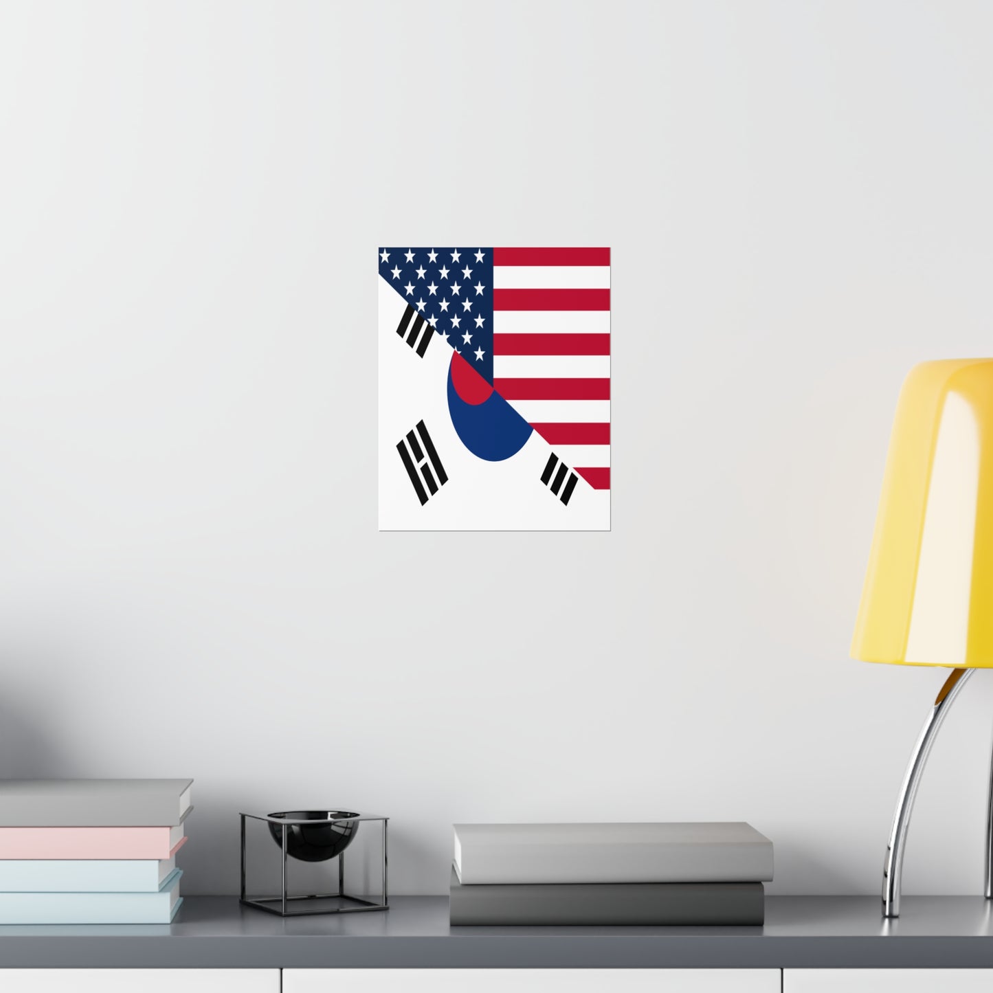 South Korean American Flag Half South Korea USA Premium Matte Poster