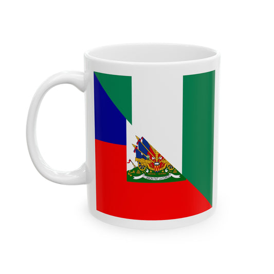 Haitian Nigerian Flag Half Haiti Nigeria Ceramic Mug 11oz, 15oz Cup