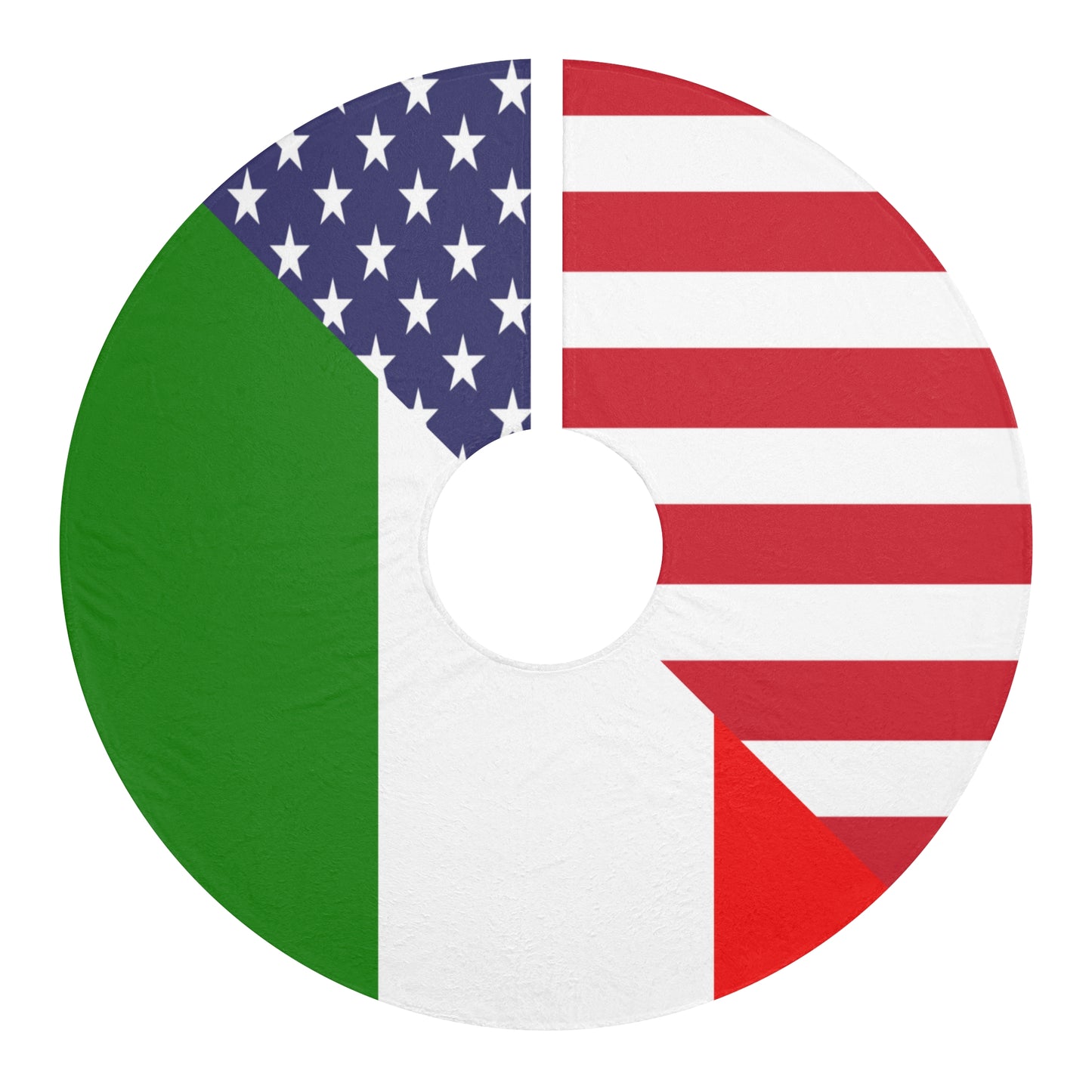 Italian American Flag Italy Italiano USA Christmas Tree Skirt