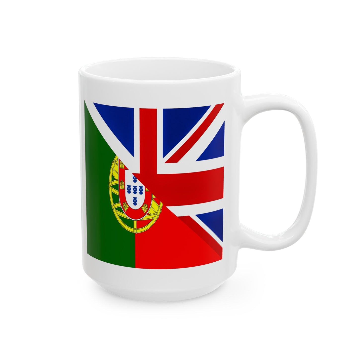 Portugues English Flag Portugal Union Jack Great Britain Ceramic Mug 11oz, 15oz Cup