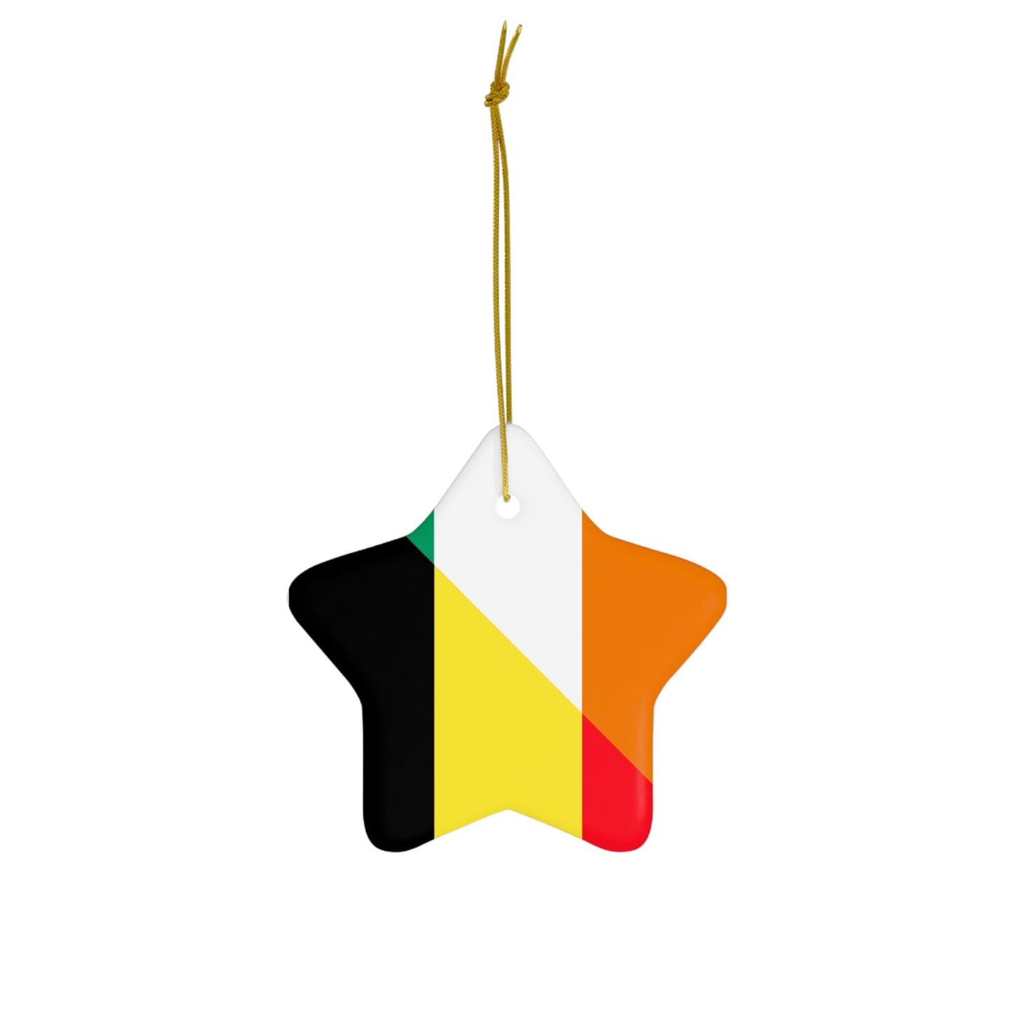 German Irish Flag Half Germany Ireland Ceramic Ornament | Christmas Tree Ornaments