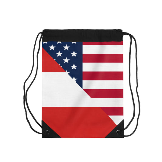 Austrian American Flag Austria USA Drawstring Bag