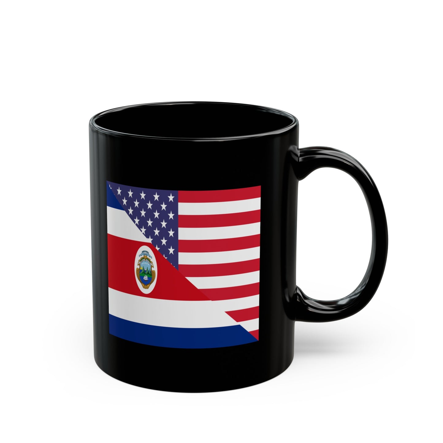 Costa Rican American Flag USA Black Mug (11oz, 15oz)