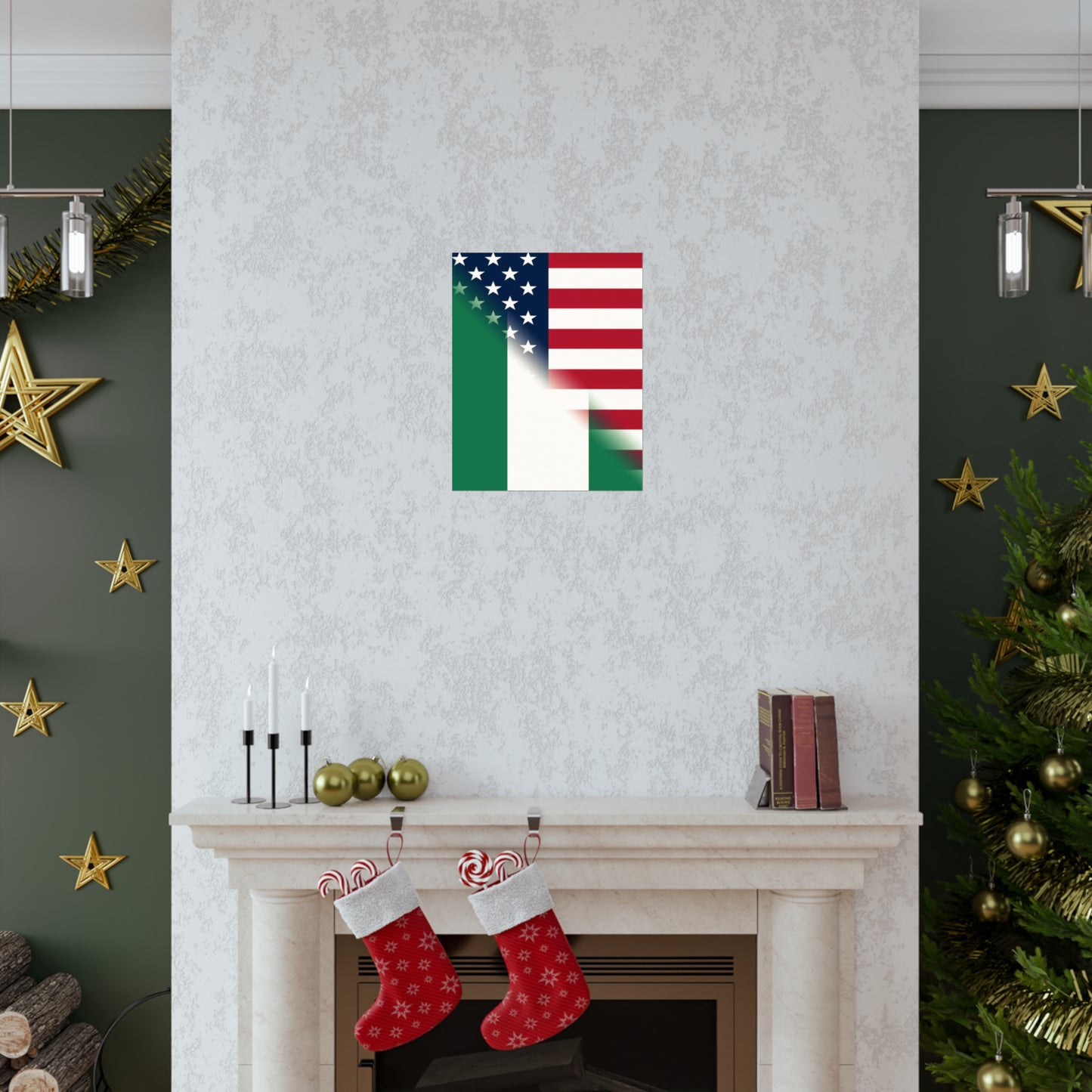 Nigerian American Flag Half Naija USA African Premium Matte Poster