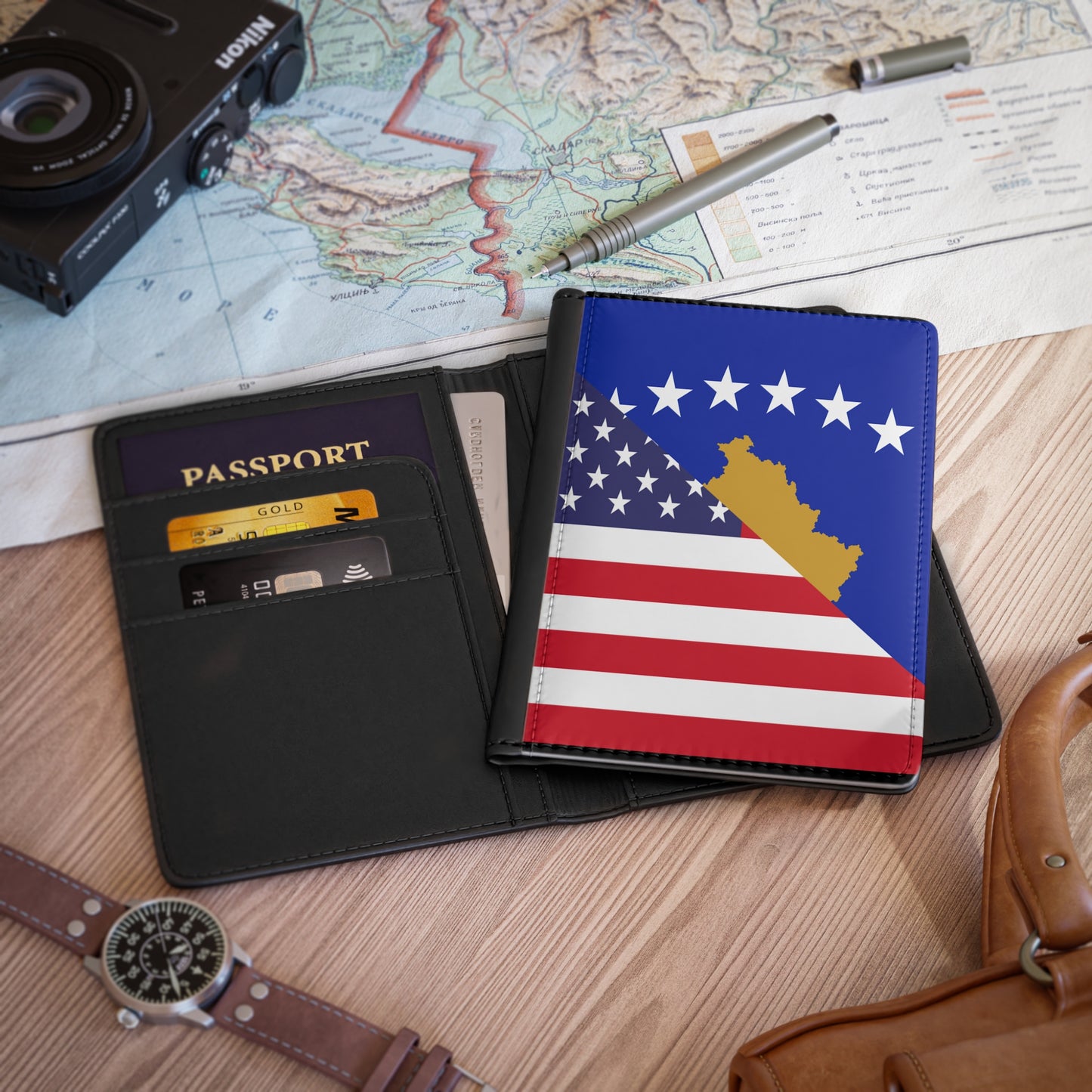 Kosovo American Passport Cover | Kosovar USA Travel