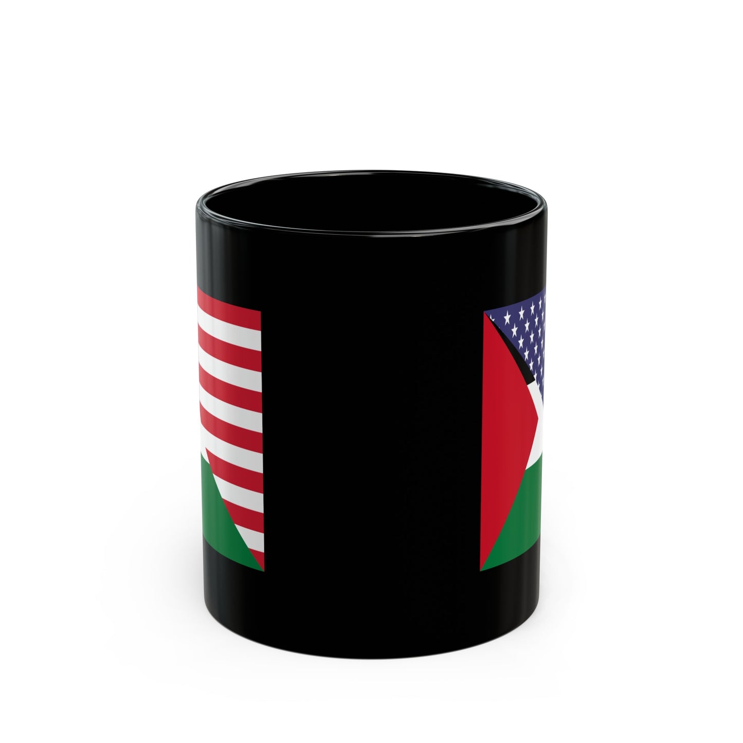 Palestine USA Flag Palestinian American Black Mug (11oz, 15oz)