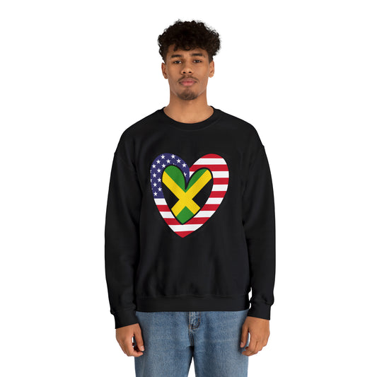 American Jamaican Flag Inner Heart USA Jamaica Unisex Sweatshirt