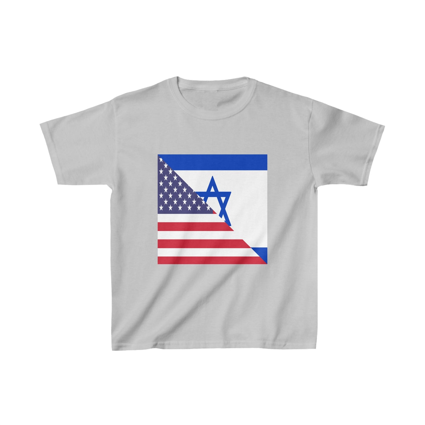 Kids Israel American Flag Half Israeli USA T-Shirt | Unisex Tee Shirt