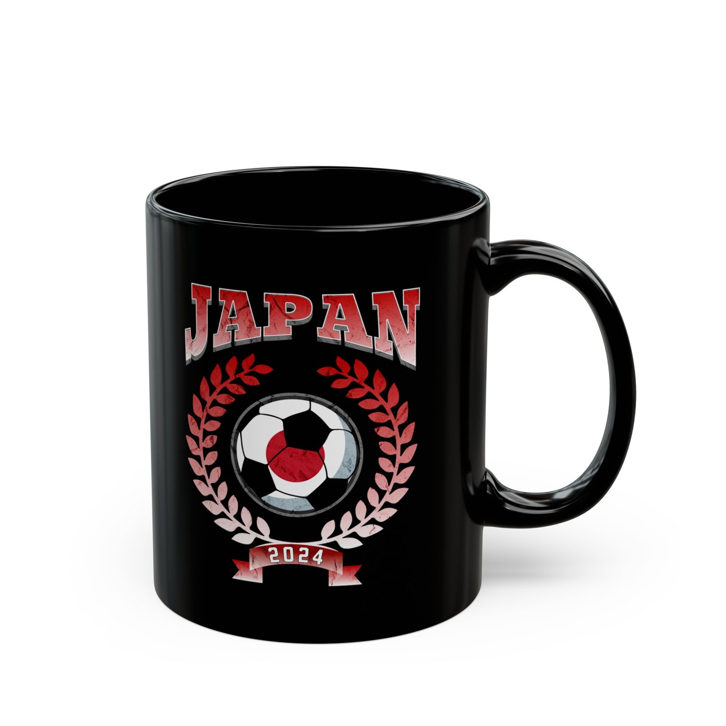 Japan 2024 Soccer Football Championship Games Japanese Team Black Mug (11oz, 15oz)