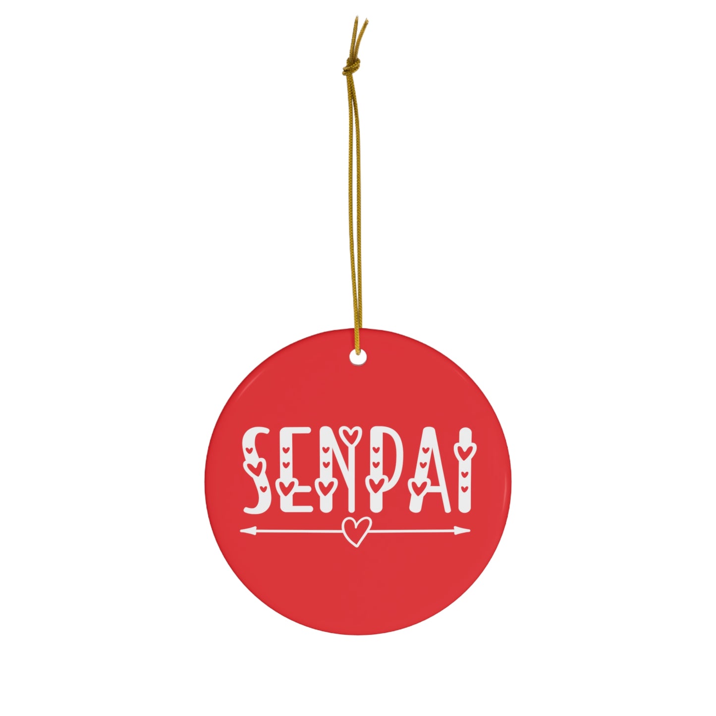 Senpai Hearts Anime Ceramic Ornament | Christmas Tree Ornaments