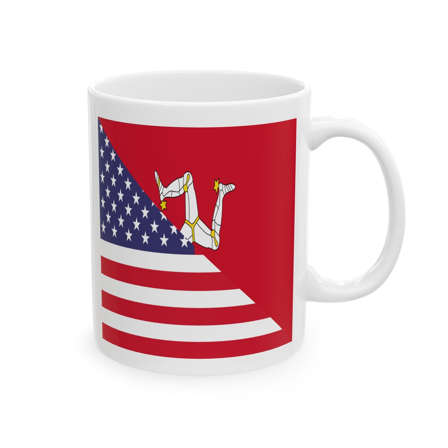 Isle of Man American Flag Manx USA Ceramic Mug 11oz, 15oz Cup