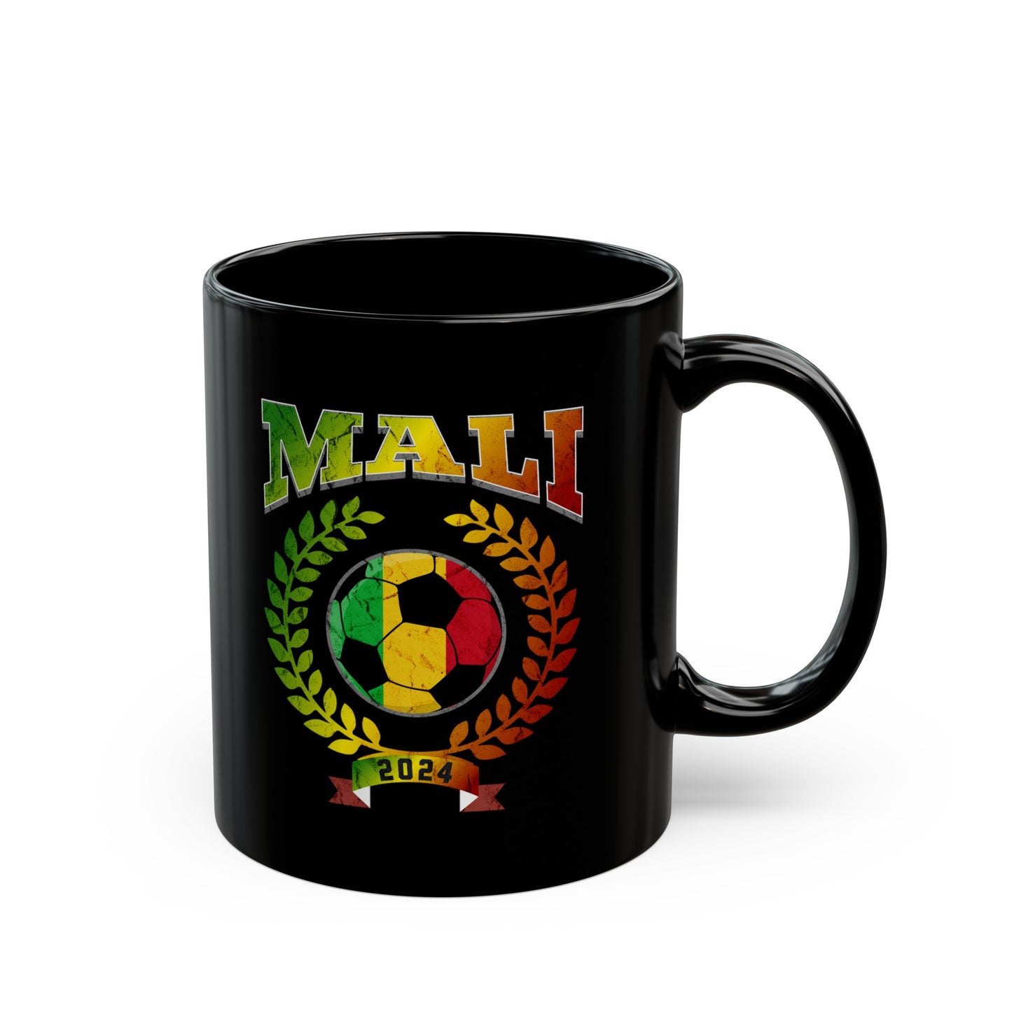 Mali 2024 Soccer Football Championship Games Malians Team Black Mug (11oz, 15oz)