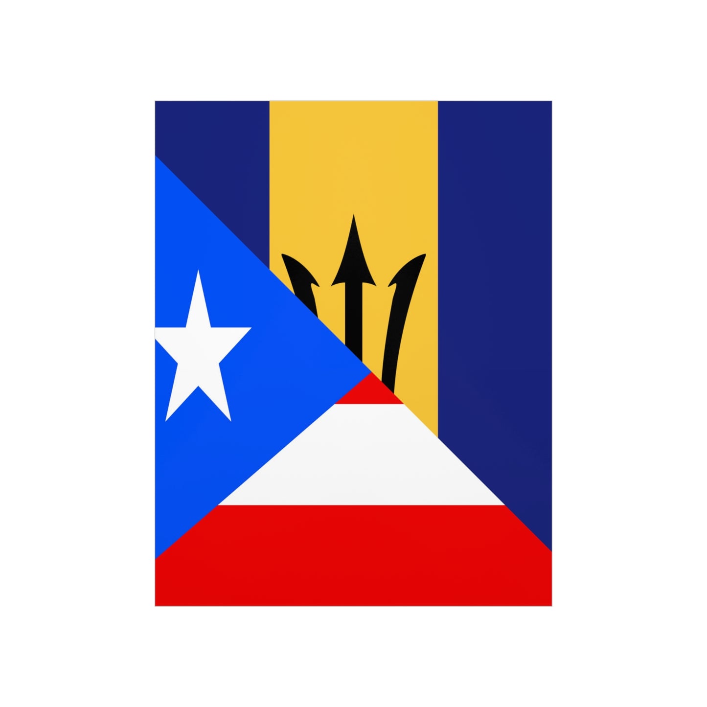 Bajan Puerto Rican Flag Puerto Rico Barbados Premium Matte Poster