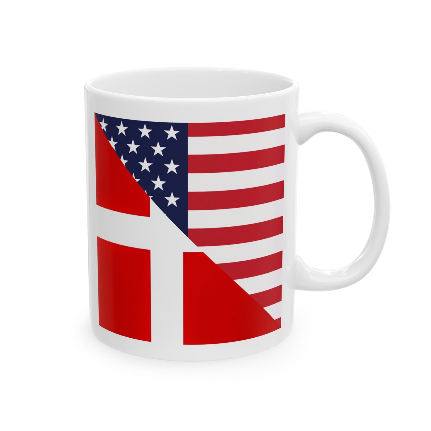 Denmark American Flag Danes Danish USA Ceramic Mug 11oz, 15oz Cup