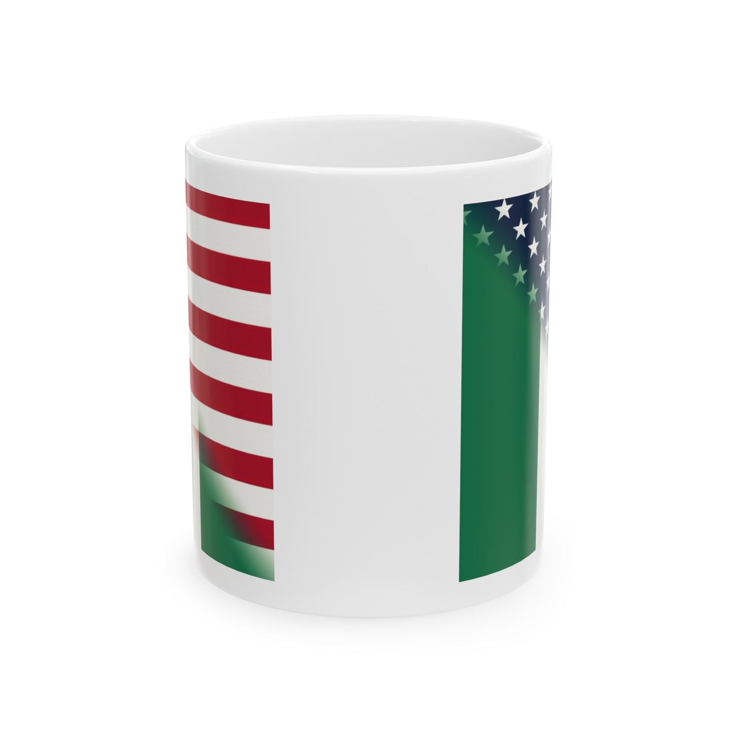 Nigerian American Flag Half Naija USA African Ceramic Mug 11oz, 15oz Cup