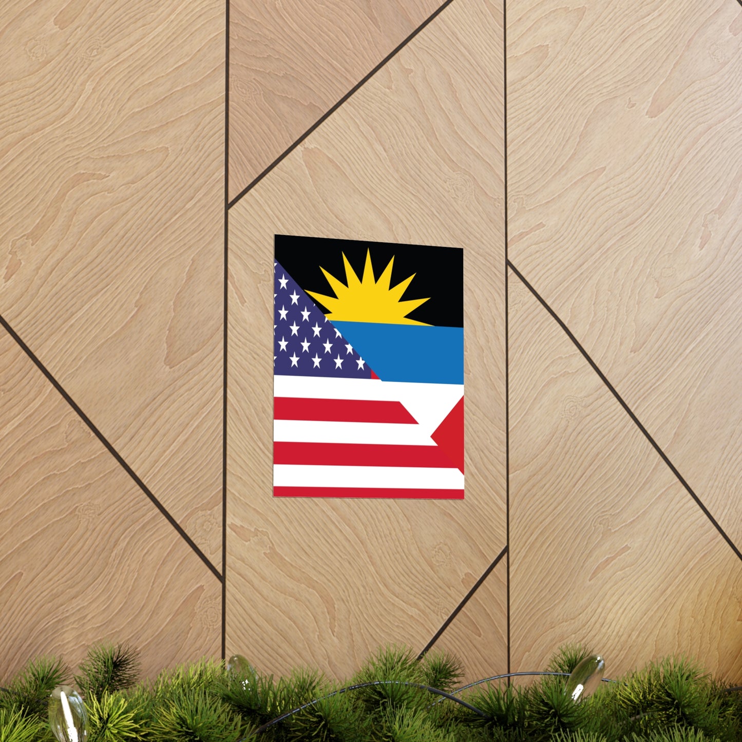 Antigua and Barbuda American Flag Antiguan USA Premium Matte Poster