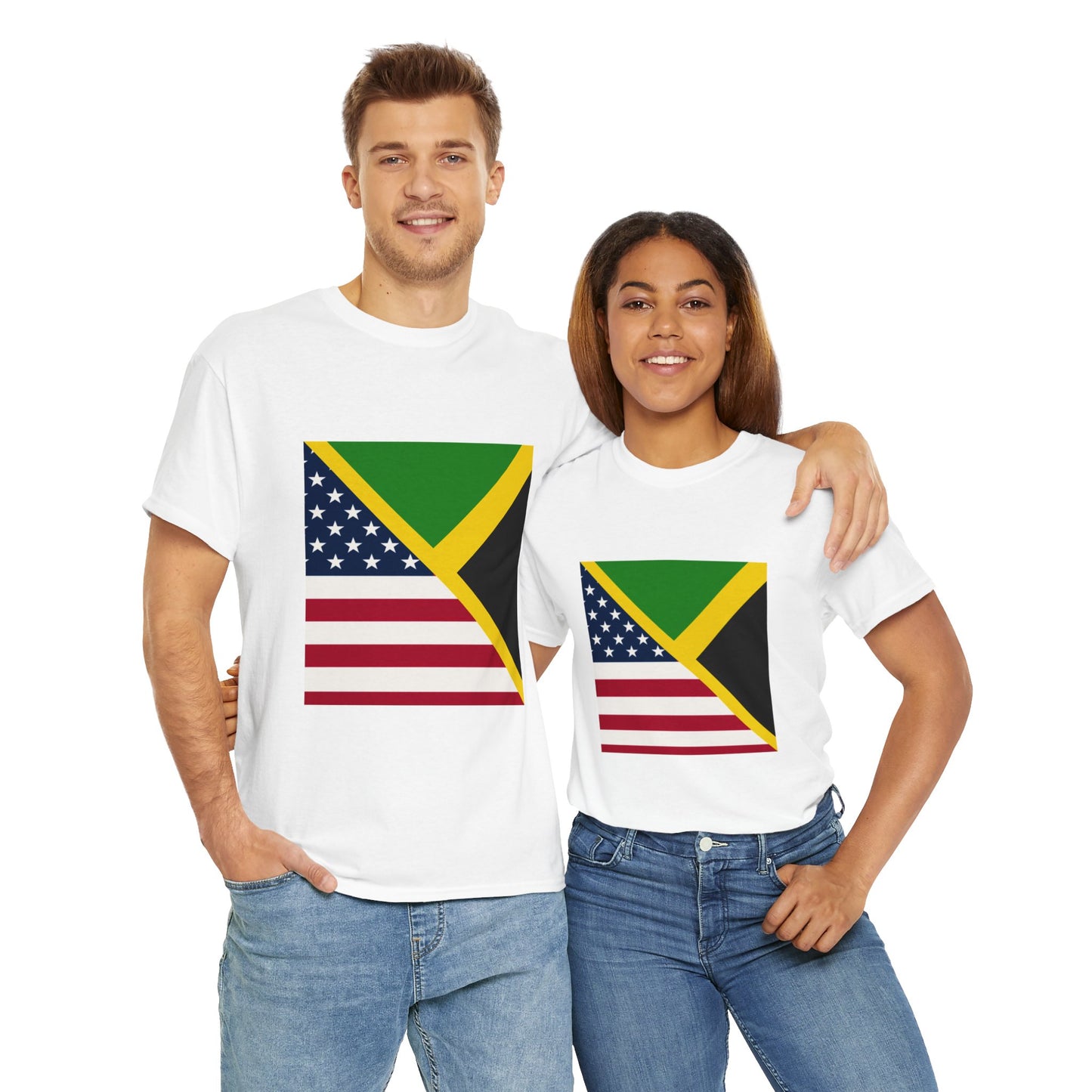 Jamaican American Flag Tee | Half Jamaica USA