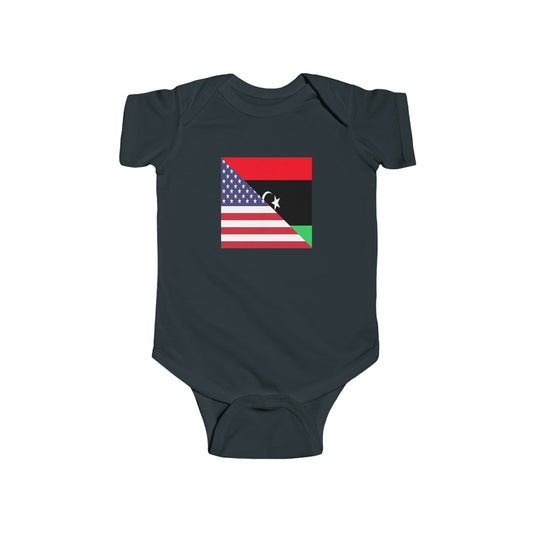 Libyan American Flag Baby Bodysuit | Unisex Libya USA Newborn Boy Girl