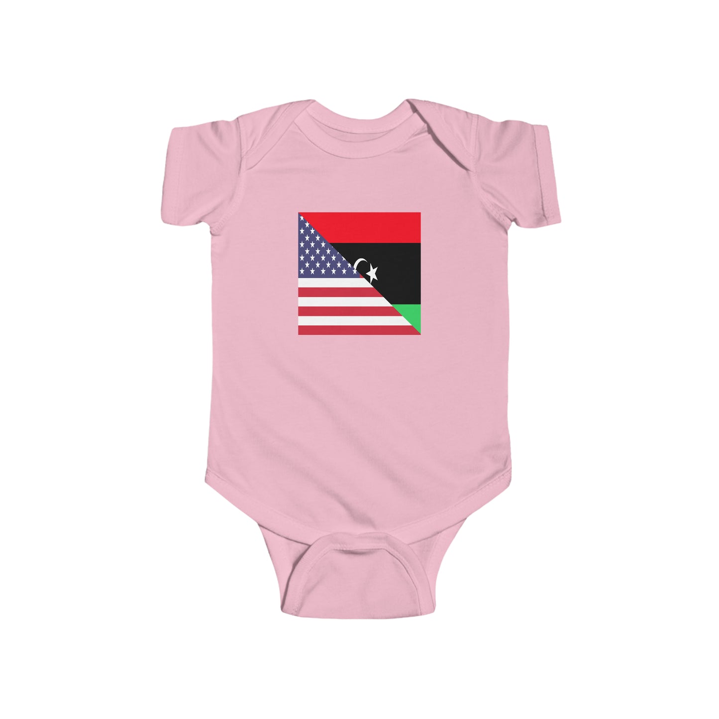 Libyan American Flag Baby Bodysuit | Unisex Libya USA Newborn Boy Girl