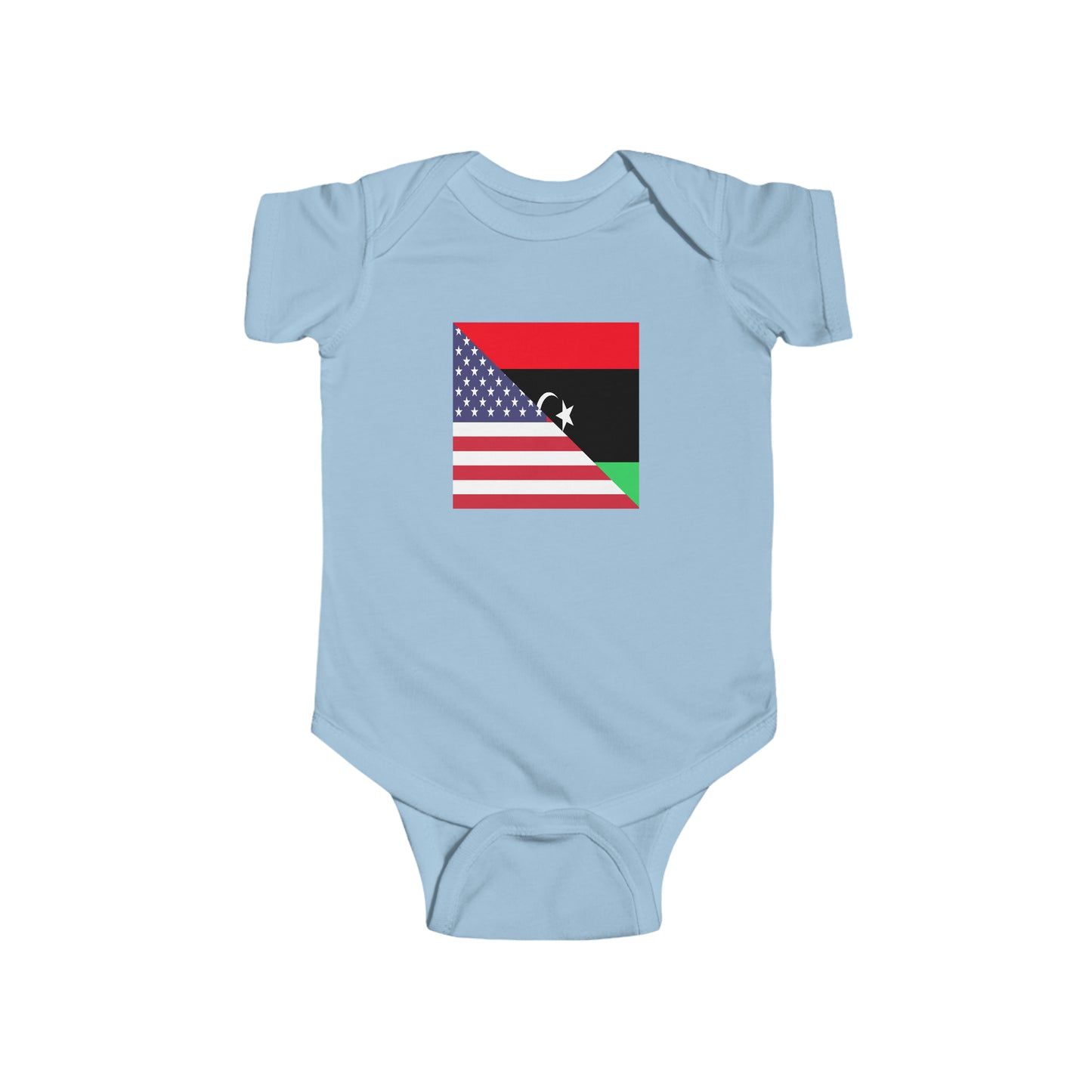 Libyan American Flag Baby Bodysuit | Unisex Libya USA Newborn Boy Girl