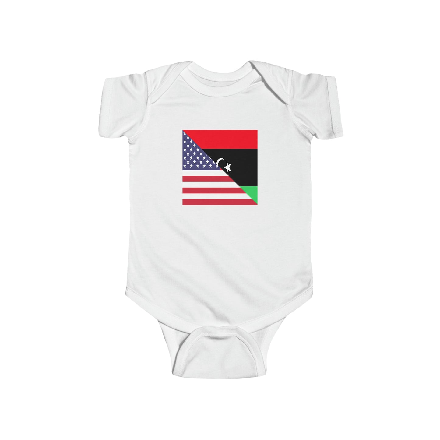 Libyan American Flag Baby Bodysuit | Unisex Libya USA Newborn Boy Girl