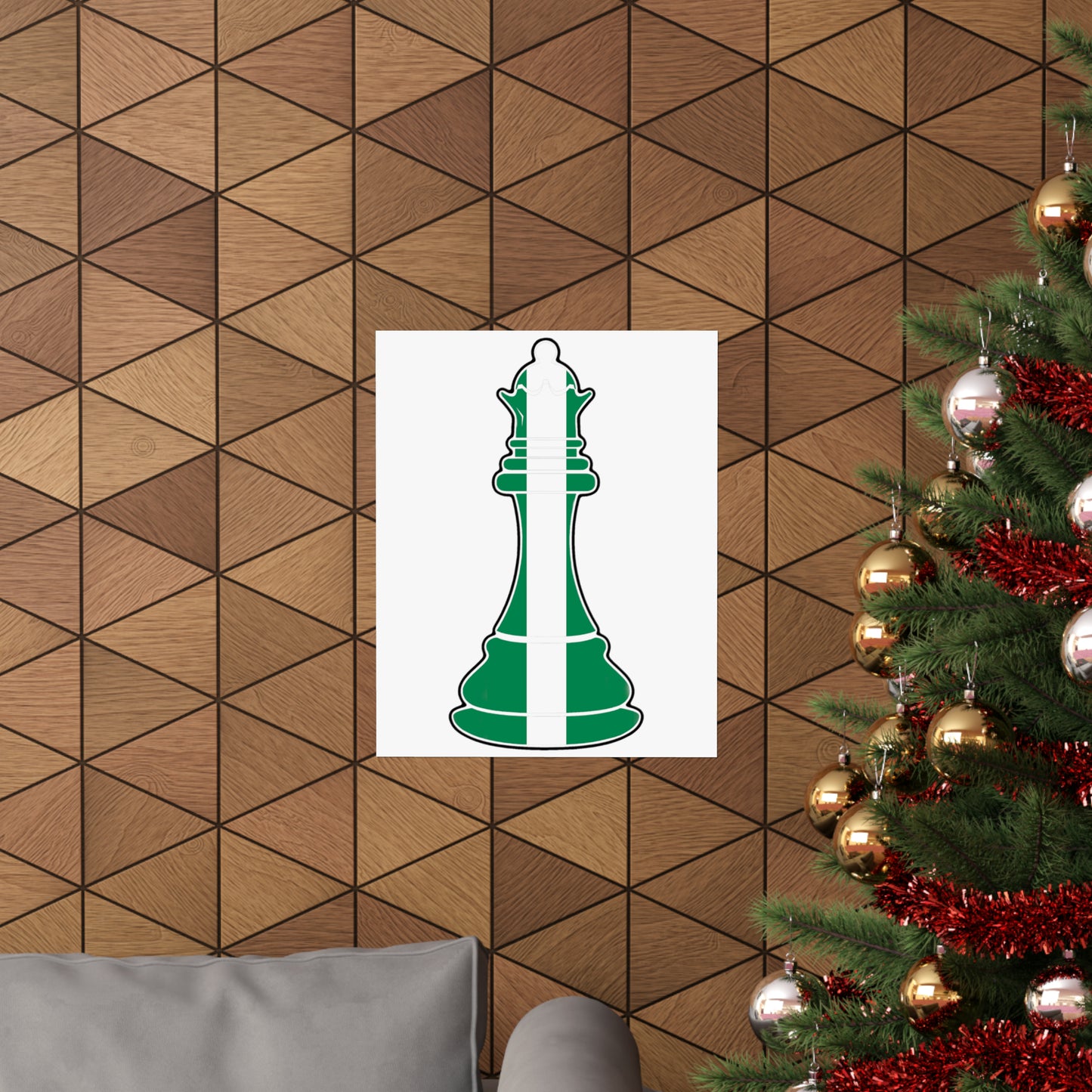 Nigerian Queen Flag Chess Piece Nigeria Premium Matte Poster