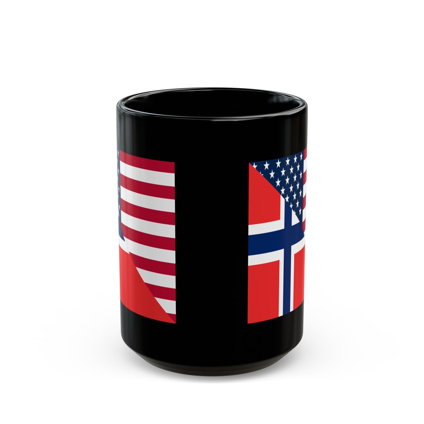 Norwegian American Flag Norway USA Black Mug (11oz, 15oz)