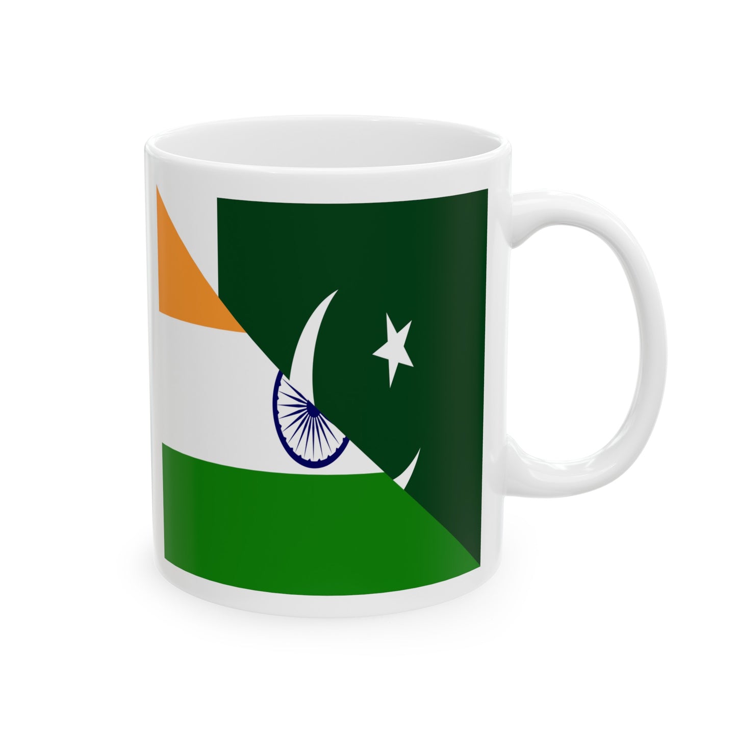 Pakistani Indian Flag Pakistan India Ceramic Mug 11oz, 15oz Cup