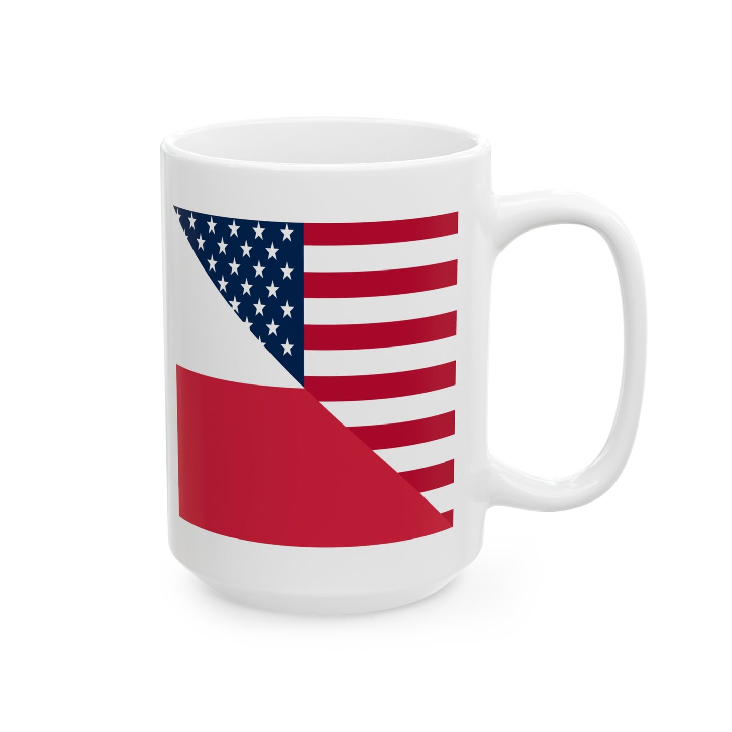 Polish American Flag Half Poland USA Ceramic Mug 11oz, 15oz Cup