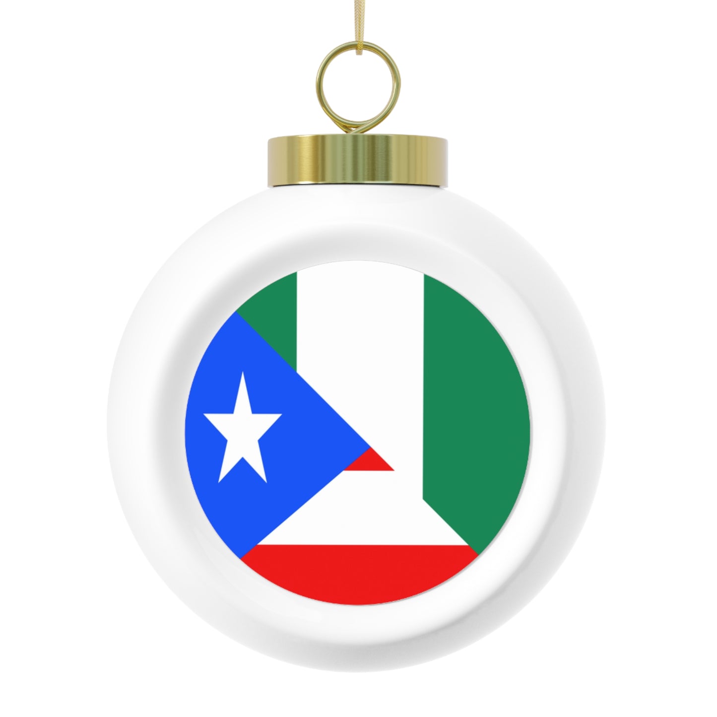 Nigerian Puerto Rican Flag Nigeria PR Christmas Tree Ball Ornament