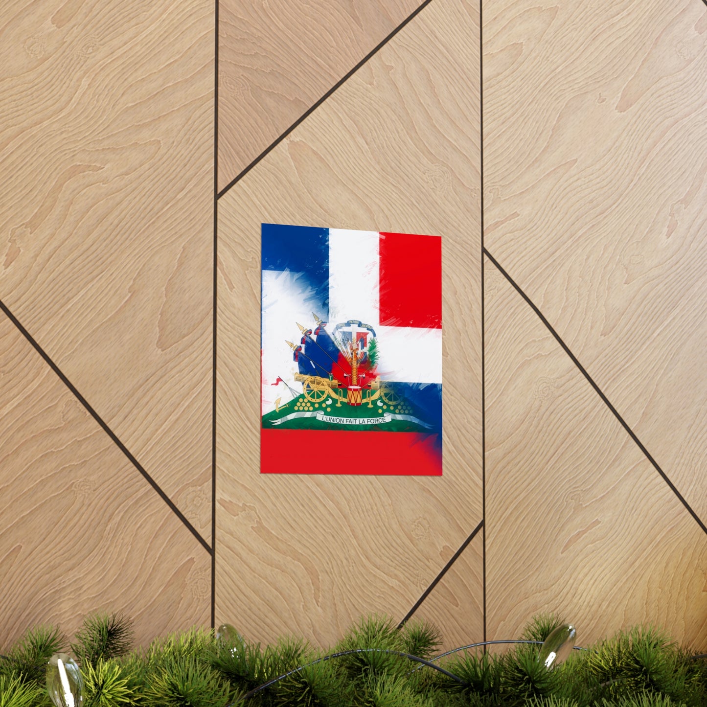 Haiti Dominican Republic Flag | Hispaniola DR Half Haitian Dominican Flag Premium Matte Poster