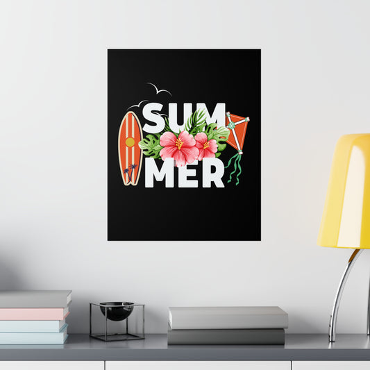 Summer Surfboard and Kite 2 Premium Matte Poster