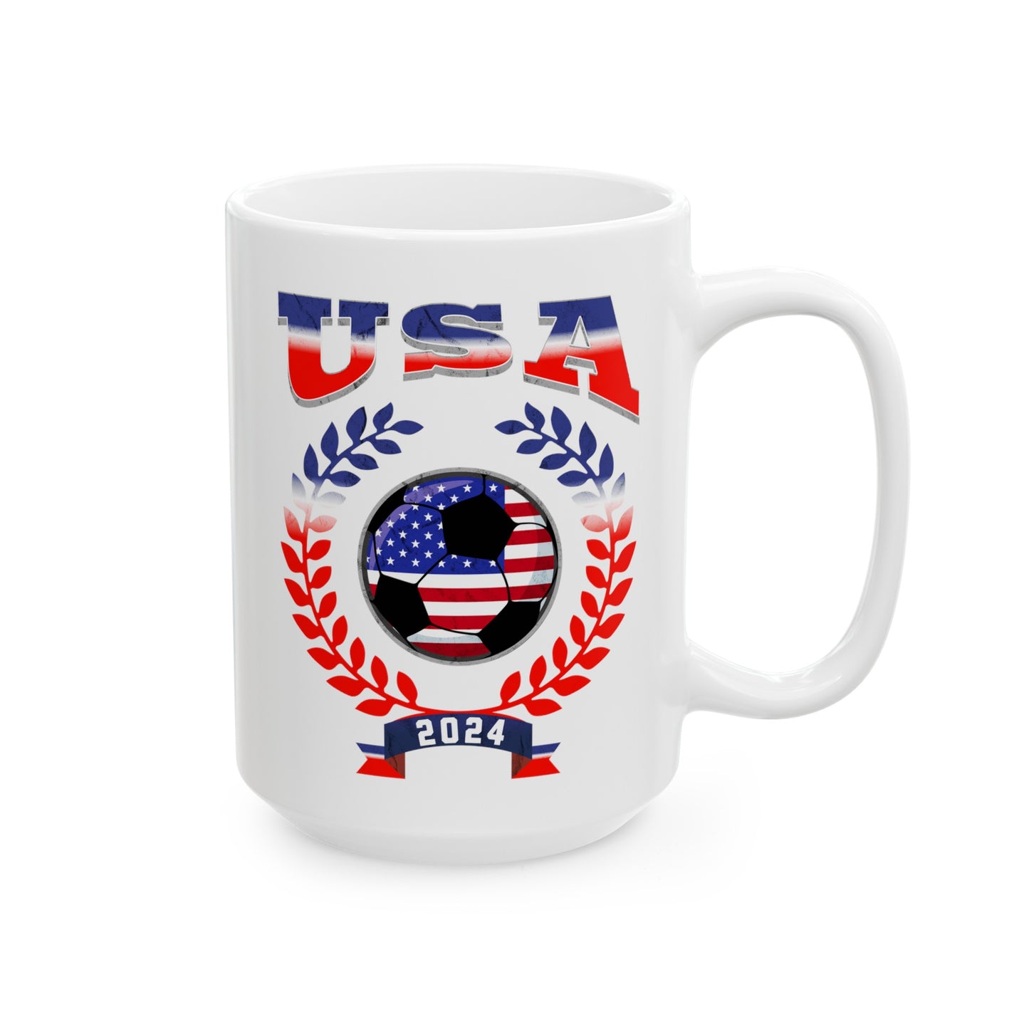 USA 2024 Soccer Football Championship Games American Team Ceramic Mug 11oz, 15oz Cup