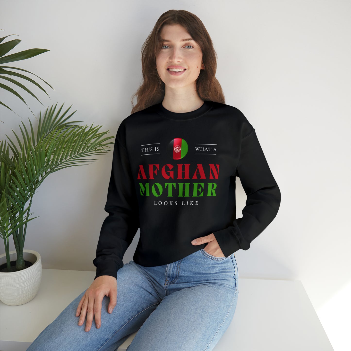 Afghan Mother Looks Like Afghanistan Flag Mothers Day Unisex Sweatshirt