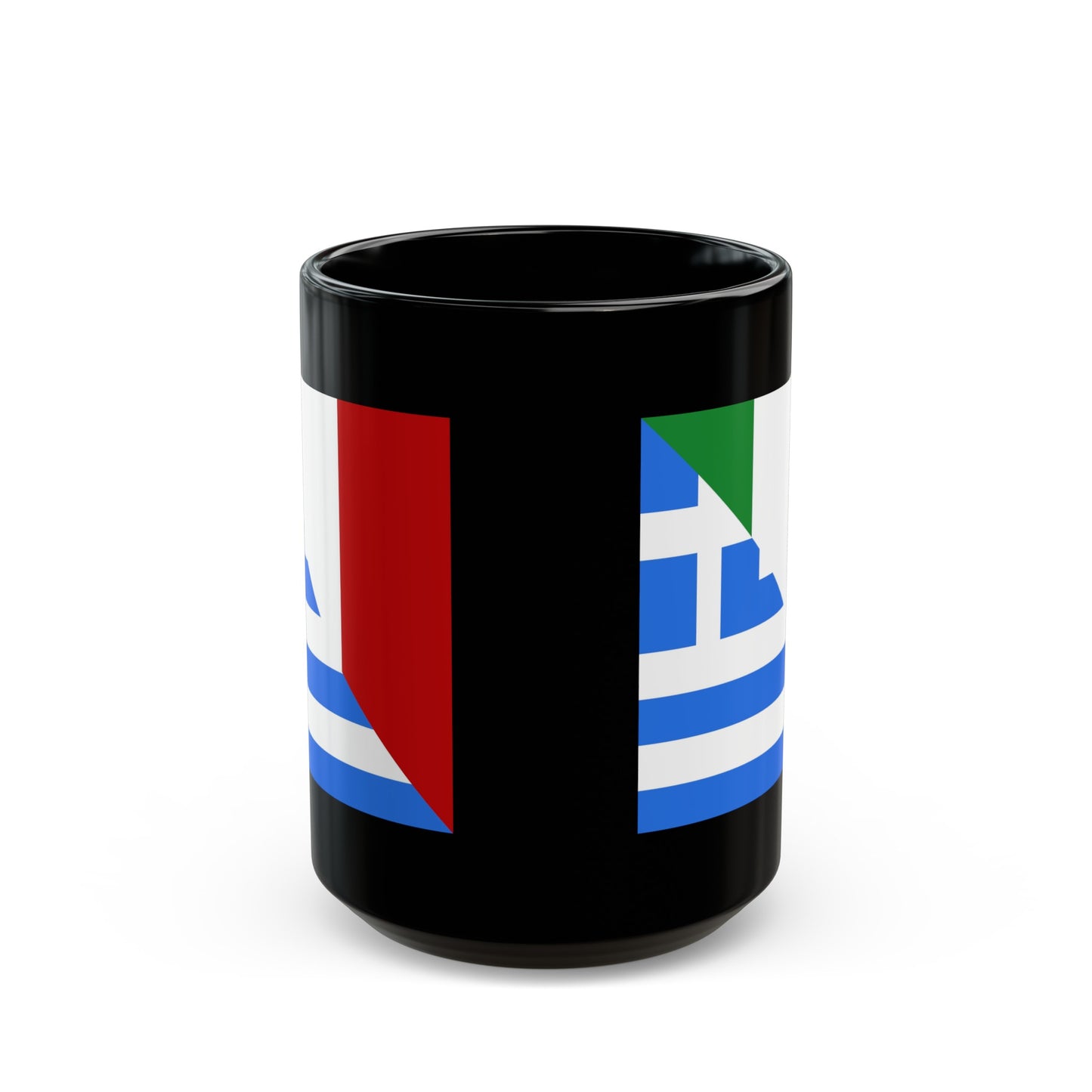 Greek Italian Flag Half Greece Italy Black Mug (11oz, 15oz)