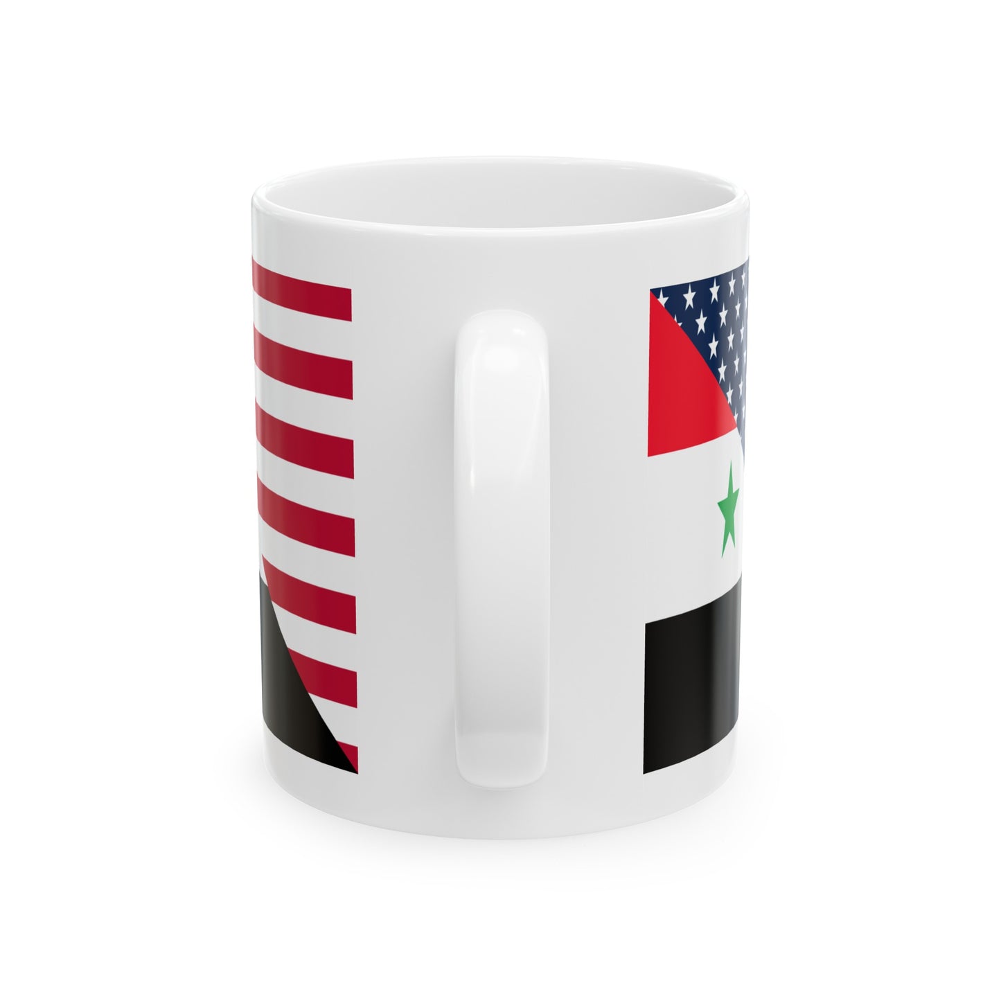 Syrian American Flag Half Syria USA Ceramic Mug 11oz, 15oz Cup