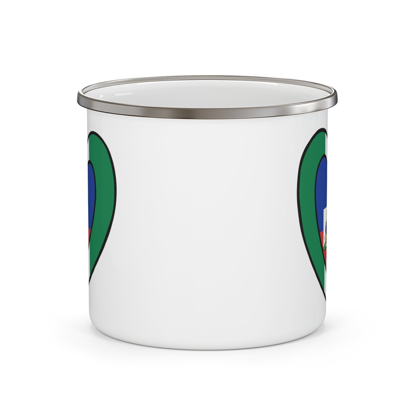 Nigerian Haitian Flag Inner Heart Nigeria Haiti  12oz Enamel Mug