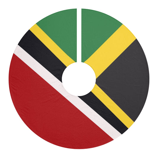 Trini Jamaican Flag | Trinidad Jamaica Flag Christmas Tree Skirt