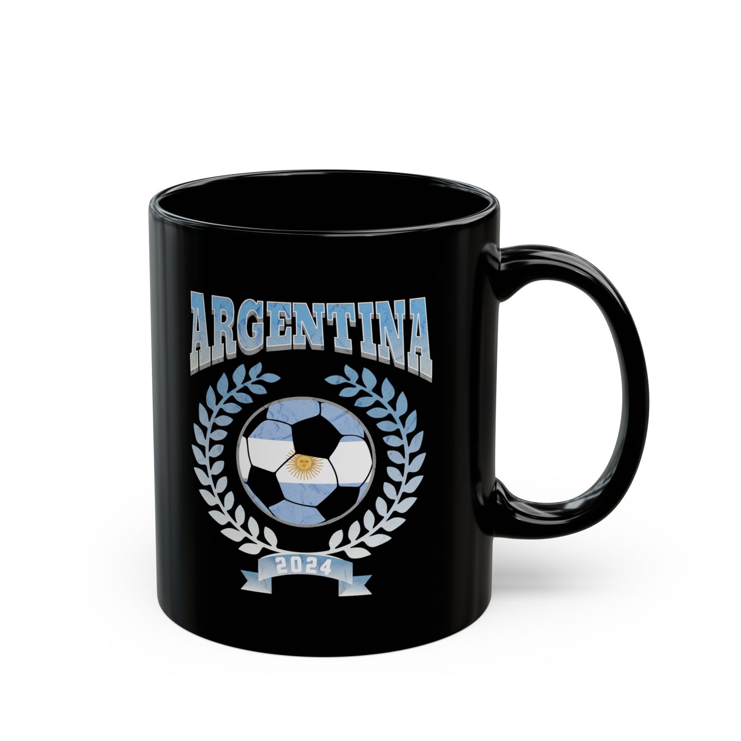 Argentina 2024 Soccer Football Championship Games Argentinian Team Black Mug (11oz, 15oz)