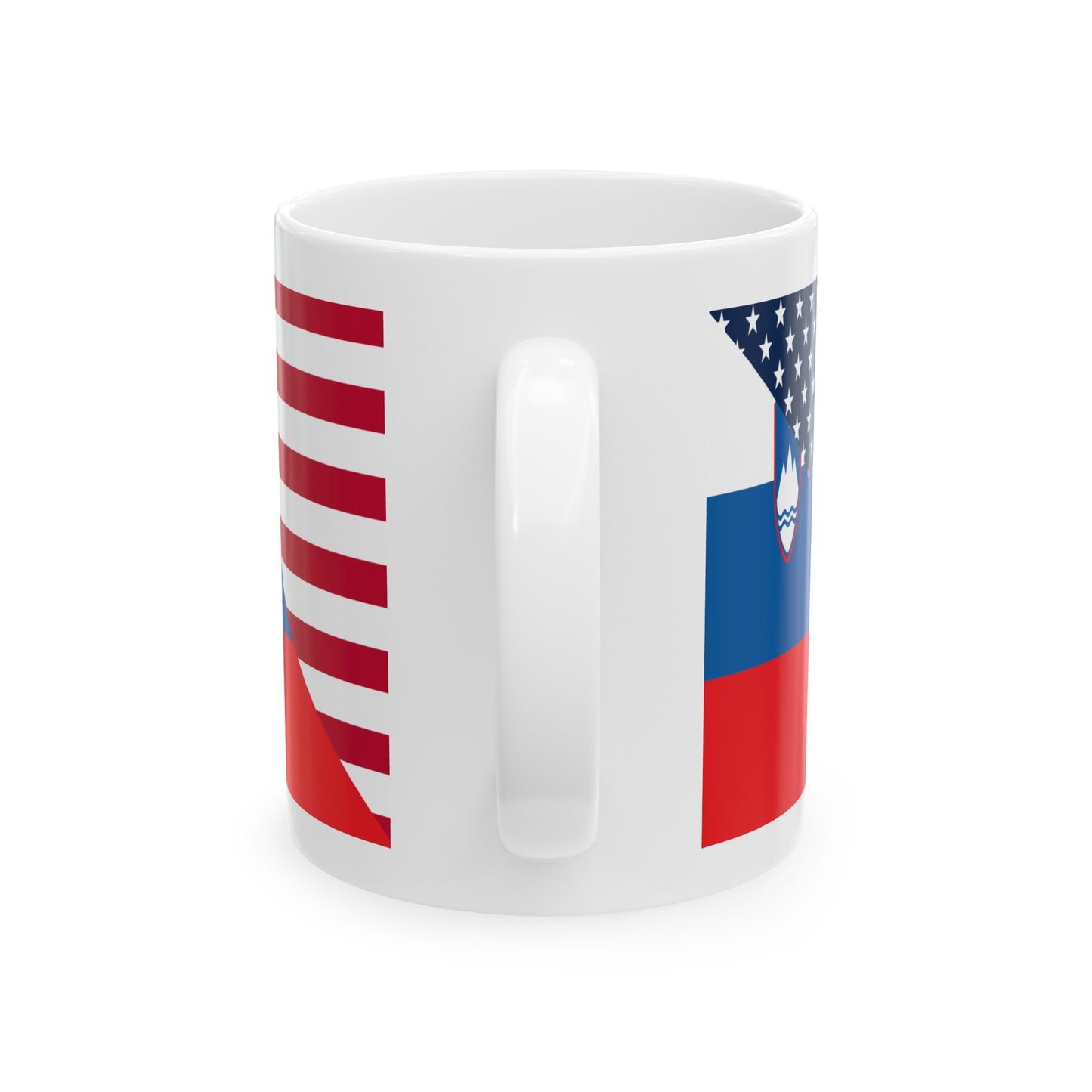 Slovenia American Flag Half Slovenian USA Ceramic Mug 11oz, 15oz Cup