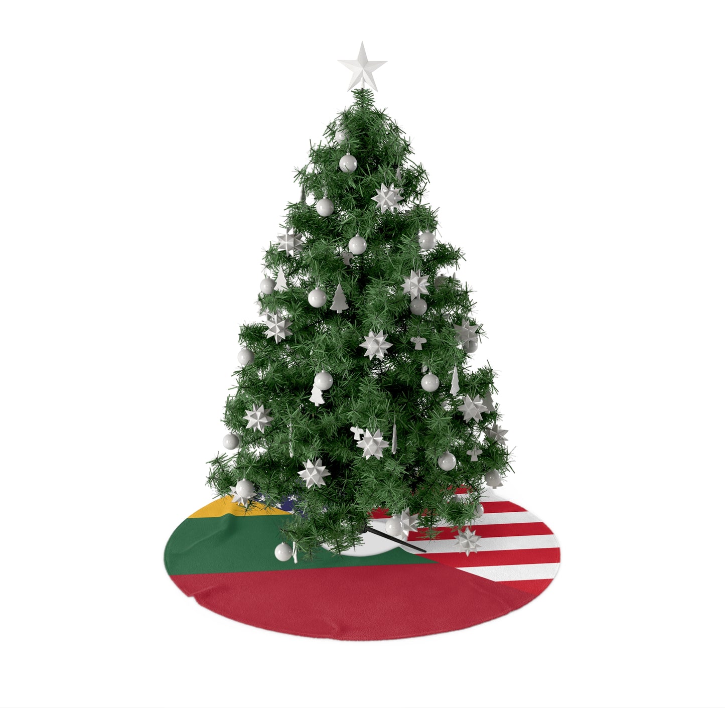 Lithuanian American Flag Lithuania USA Christmas Tree Skirt