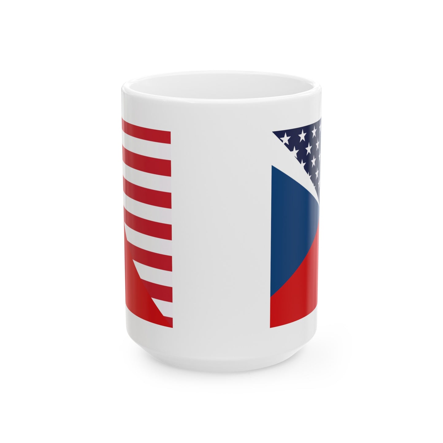 Czech Republic American Flag Czechia USA  Ceramic Mug 11oz, 15oz Cup