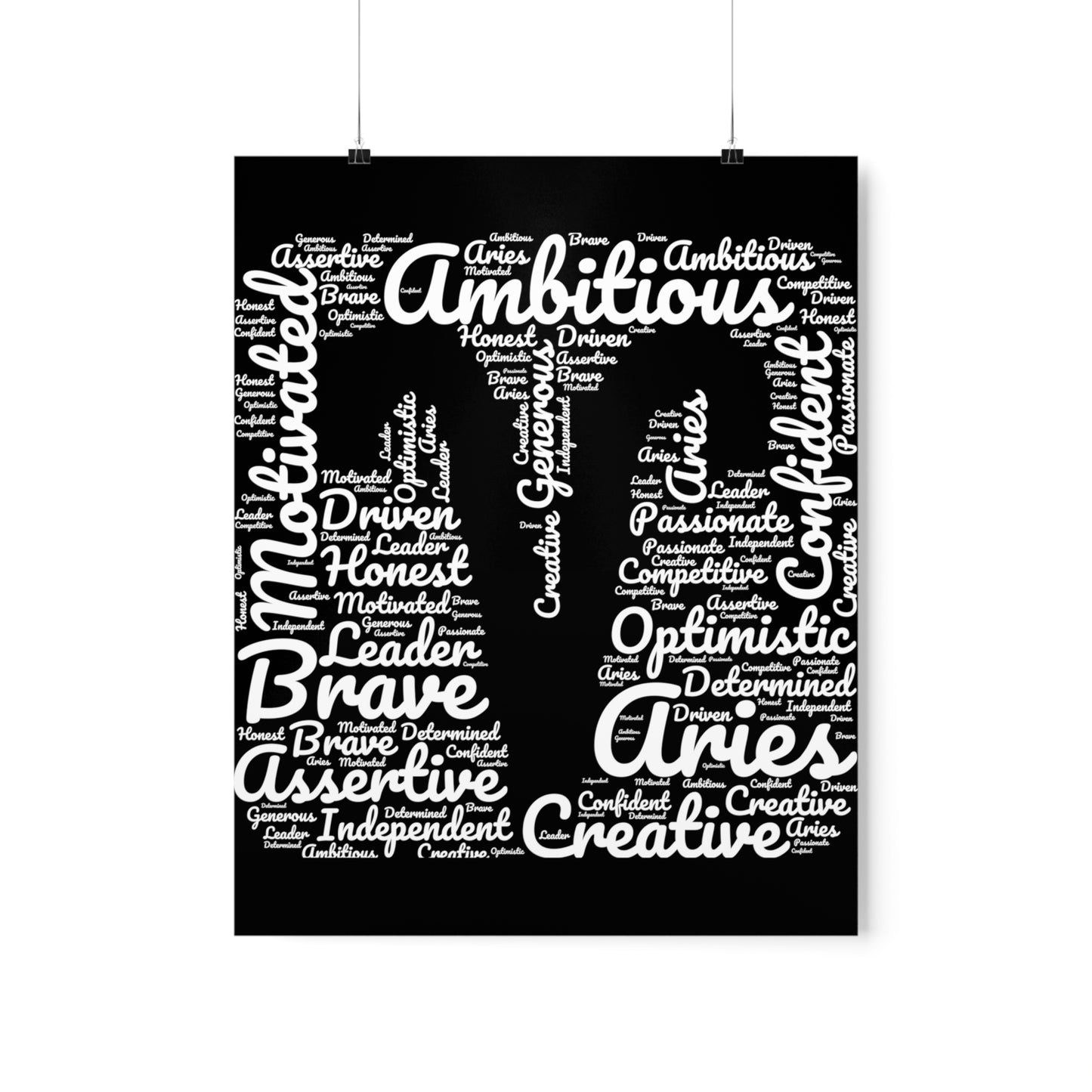 Aries Zodiac Sign Astrology White Premium Matte Poster