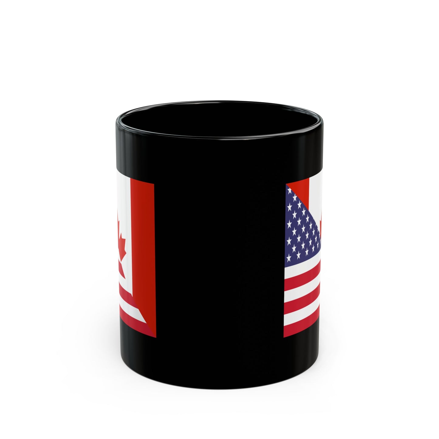 Canadian American Flag Canada USA Black Mug (11oz, 15oz)