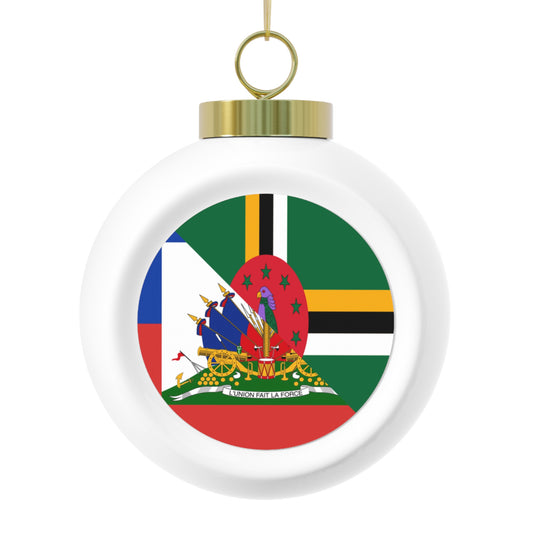 Dominica Haiti Flag Dominican Haitian Christmas Tree Ball Ornament