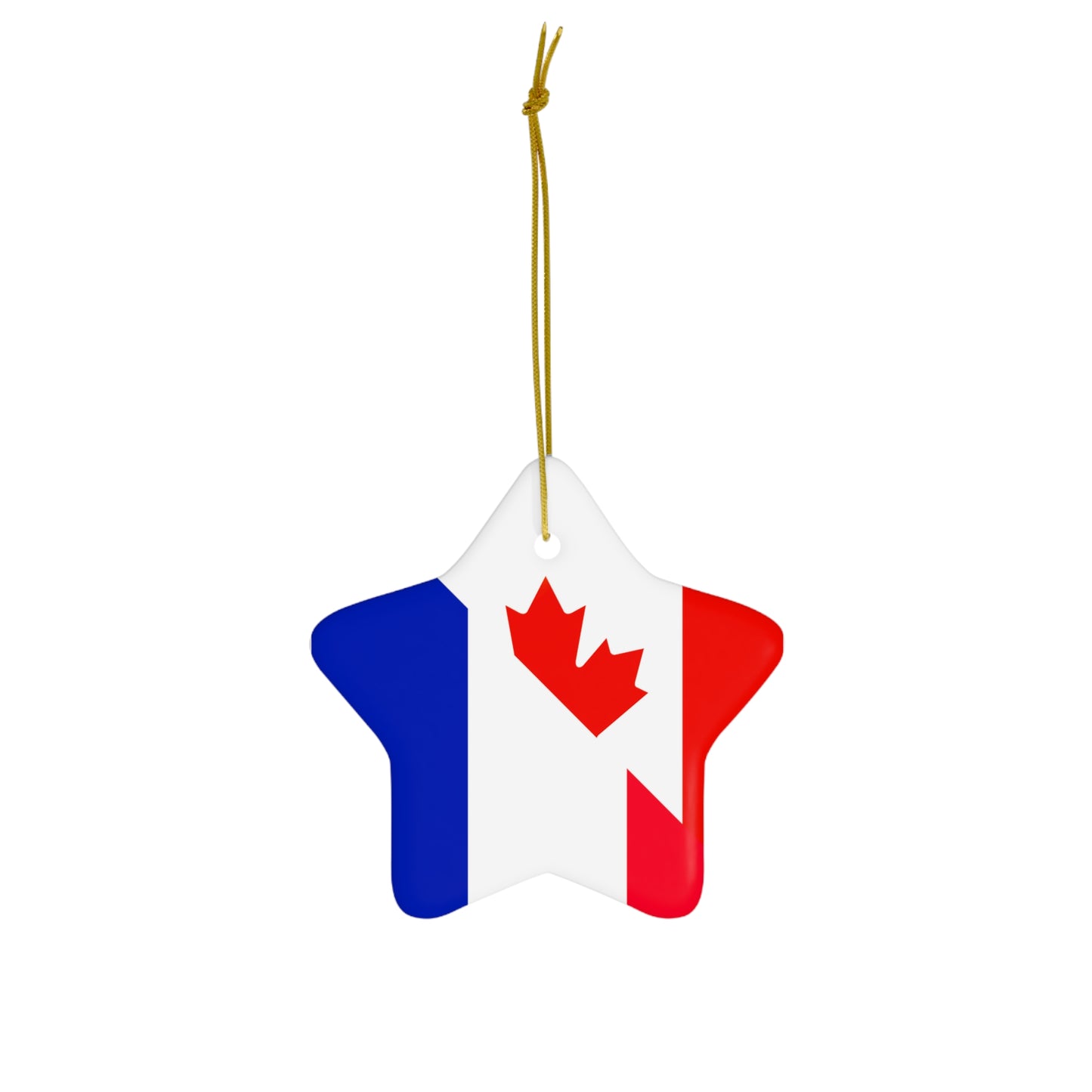 French Canadian Flag France Canada Ceramic Ornament | Christmas Tree Ornaments