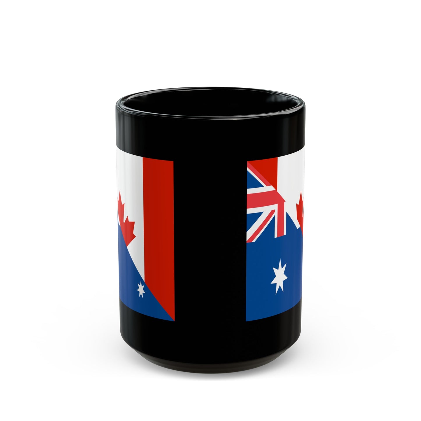 Australian Canadian Flag Half Australia Canada Black Mug (11oz, 15oz)