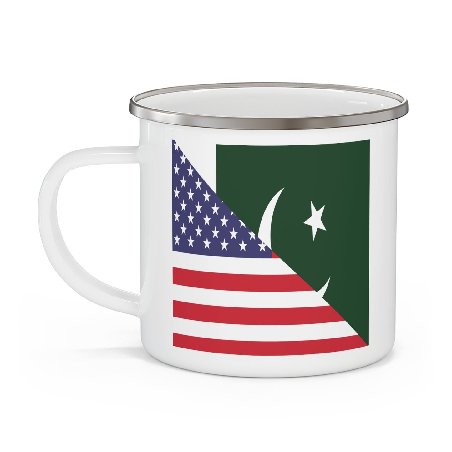 Pakistani American Flag Pakistan USA 12oz Enamel Mug